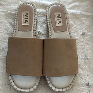 MIA Cream Espadrilles with Woven Sole